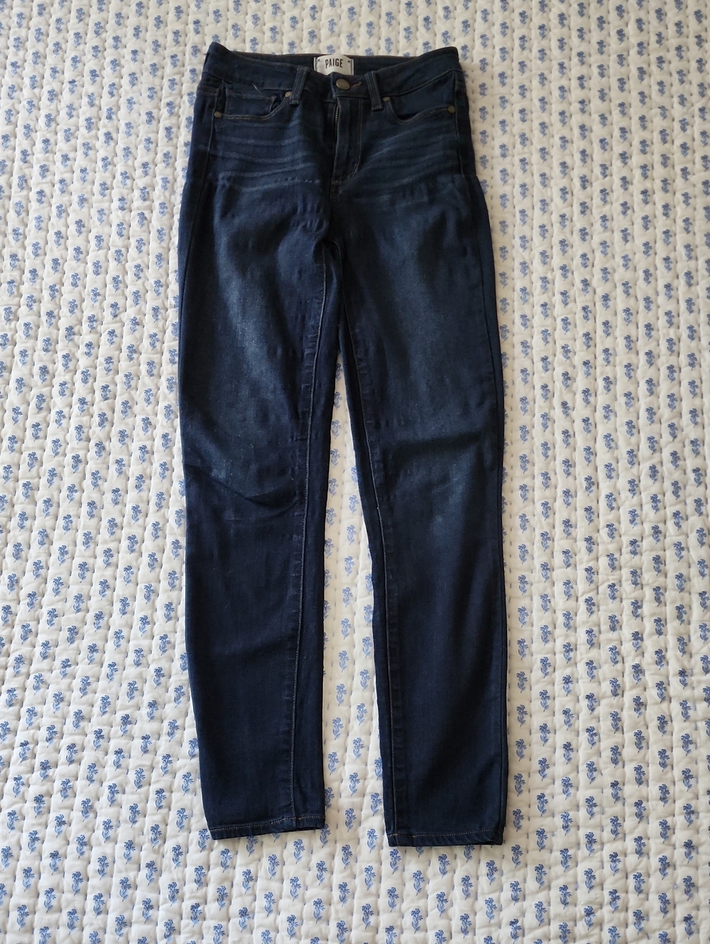 PAIGE Women's Hoxton Ultra Skinny Indigo Dark Wash Denim Jeans Size 25